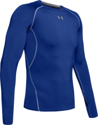 Mens Under Armour athletic XL shirt top short sleeve blue stripe heat gear NEW